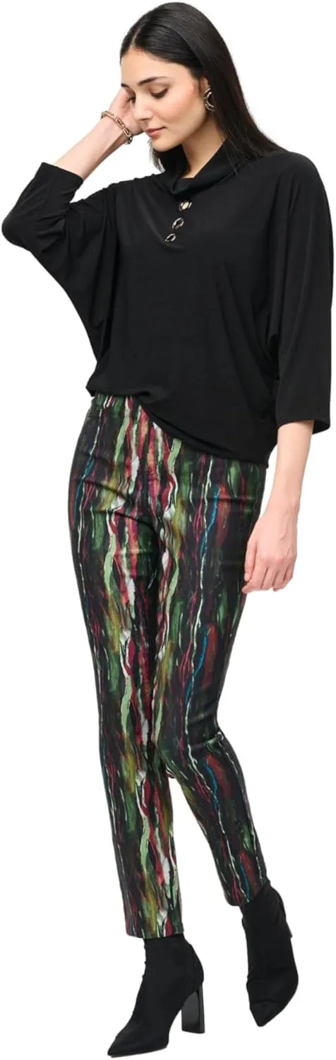 Women's Abstract Print Classic Slim Pull-On Pants