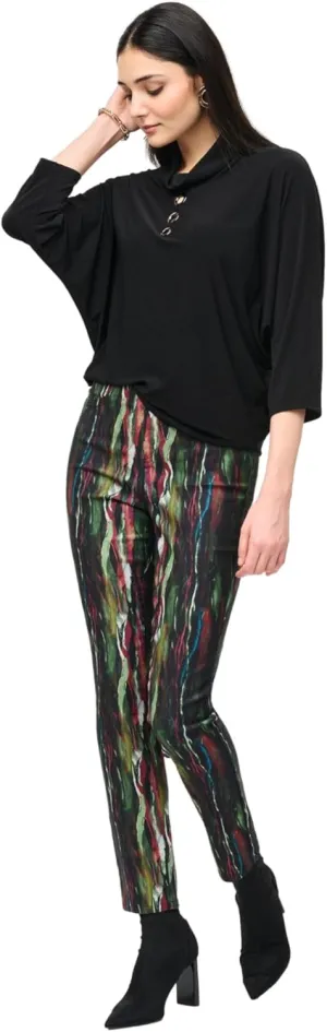 Women's Abstract Print Classic Slim Pull-On Pants