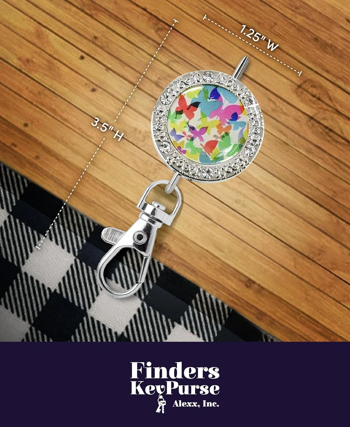 Women’s Bag Charm Key Finder, Car Keychain Hook, Cute Purse Organizer & Tote Bag Accessories, Gifts for Mom - Bling