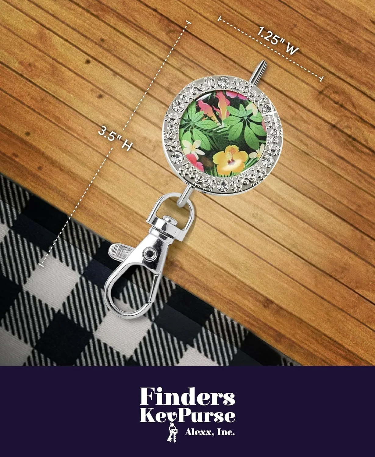 Women’s Bag Charm Key Finder, Car Keychain Hook, Cute Purse Organizer & Tote Bag Accessories, Gifts for Mom - Bling