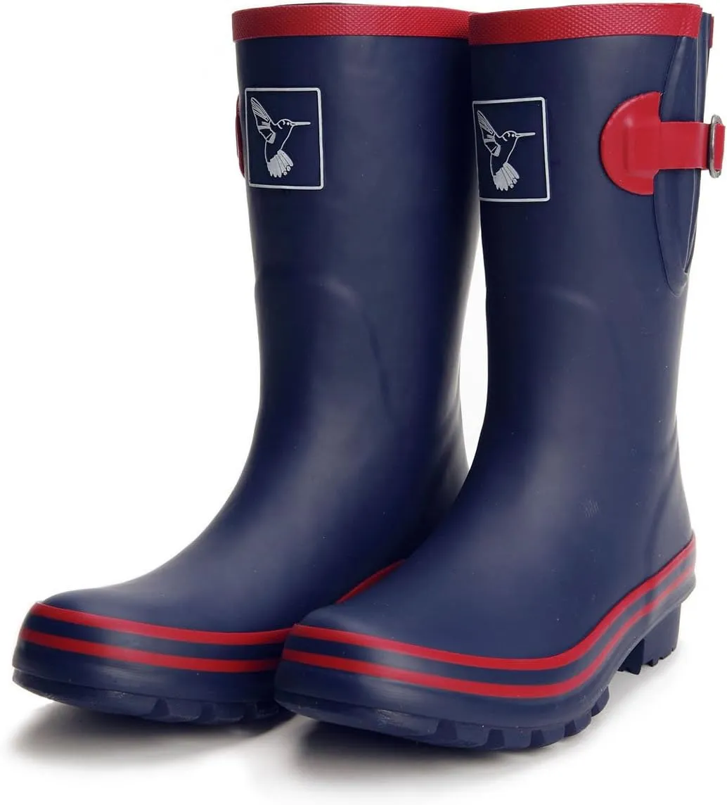 Women's Rain Boot Waterproof Mid-Calf Boots Cute Printing Rainbow Rain Boots Wellies Rain Shoes UK Brand