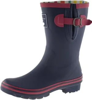 Women's Rain Boot Waterproof Mid-Calf Boots Cute Printing Rainbow Rain Boots Wellies Rain Shoes UK Brand