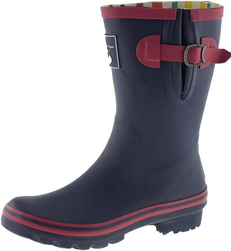 Women's Rain Boot Waterproof Mid-Calf Boots Cute Printing Rainbow Rain Boots Wellies Rain Shoes UK Brand
