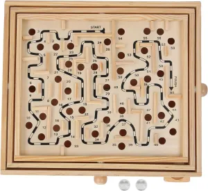 Wooden Maze Ball Large, Wooden Labyrinth Maze Game Educational Games Puzzle Mable Ball Tilt Board Game, Table Tilting Balance Board with for Dementia Adults