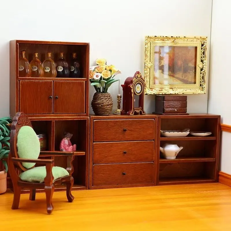 Wooden Miniature Cabinet Set | 1:12 Scale
