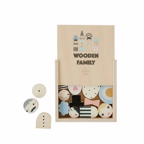 Wooden Family Bricks 積木擺設掛飾