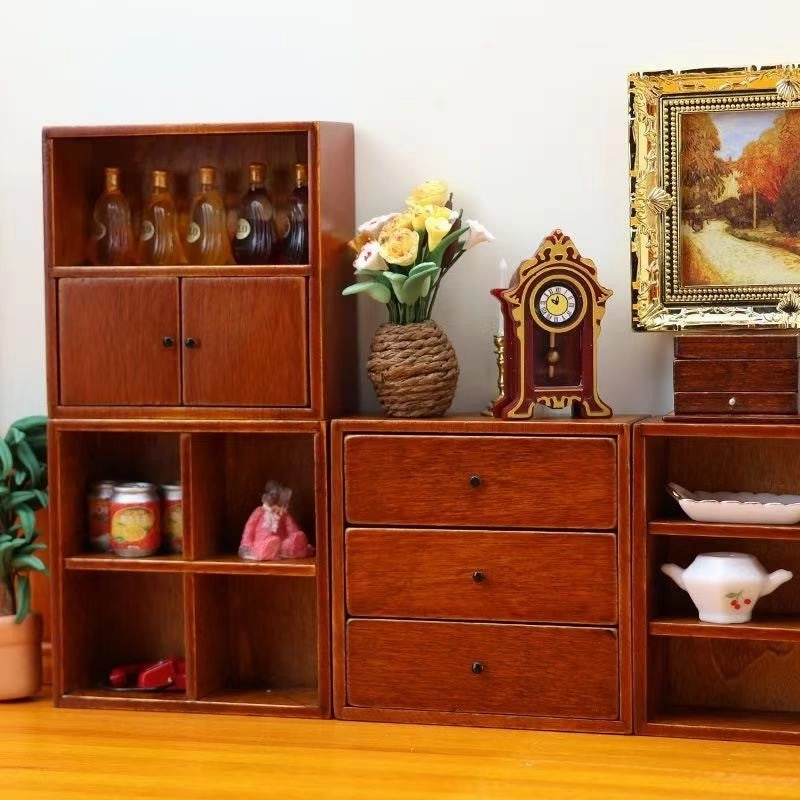 Wooden Miniature Cabinet Set | 1:12 Scale