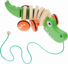 Wooden Pull Shape Educational Pull Along Car for Fun Development Smooth Edges Design for Walking Coordination Skills