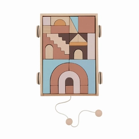 Wooden Rainbow Wagon With Blocks 小孩學習積木