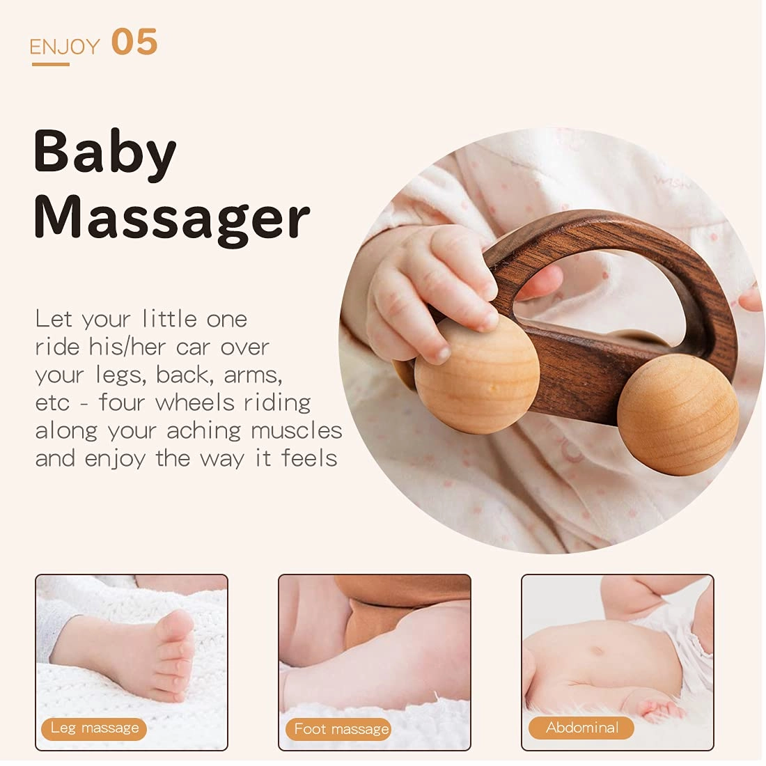 Wooden Rattle Toy Car Set 3PCS Baby Toy Skill Development Educational Toy Environmental Protection Toy Car
