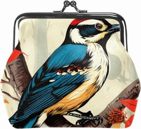 Woodpecker Coin Purse, Kiss Lock Coin Purse, Large Capacity Coin Pouch, Change Purse Cute Car Coin Holder for Women