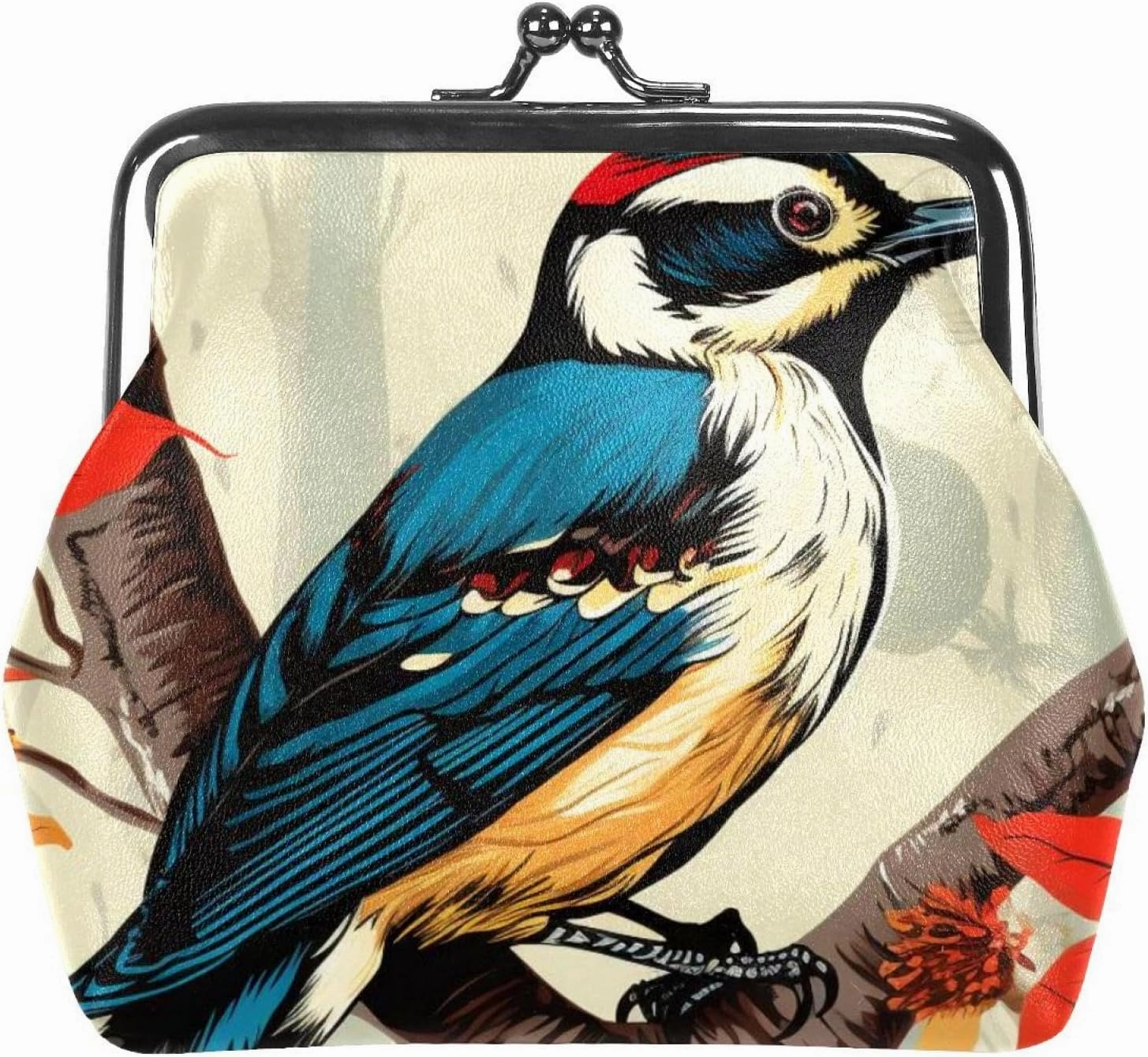 Woodpecker Coin Purse, Kiss Lock Coin Purse, Large Capacity Coin Pouch, Change Purse Cute Car Coin Holder for Women