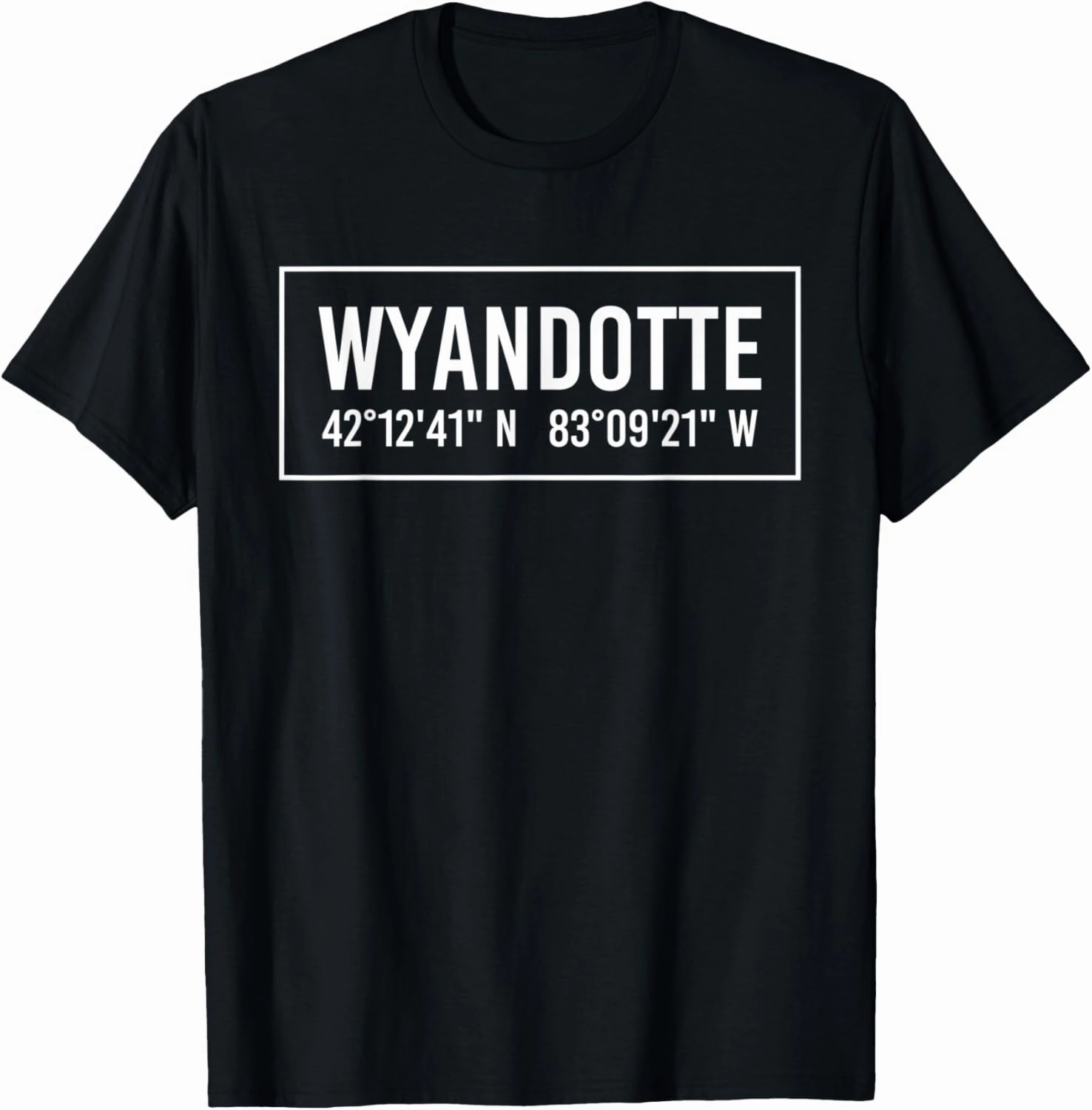 WYANDOTTE MI MICHIGAN Funny City Coordinates Home Roots Gift T-Shirt