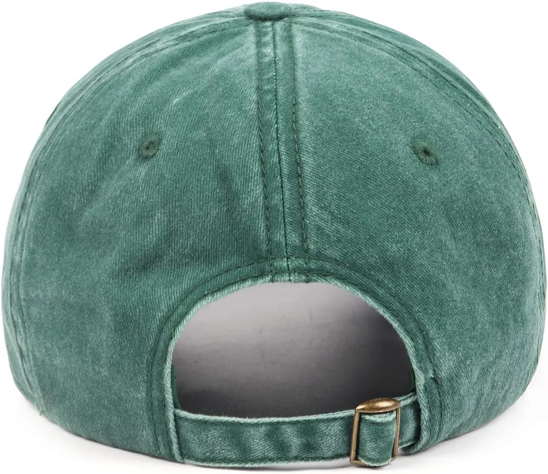 XXL Oversize Washed Denim Baseball Cap,Low Profile Jean Sports Cap for Big Heads 23.5"-25.5",Large Pigment Dyed Dad Hat