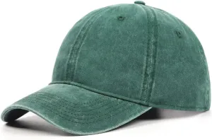 XXL Oversize Washed Denim Baseball Cap,Low Profile Jean Sports Cap for Big Heads 23.5"-25.5",Large Pigment Dyed Dad Hat