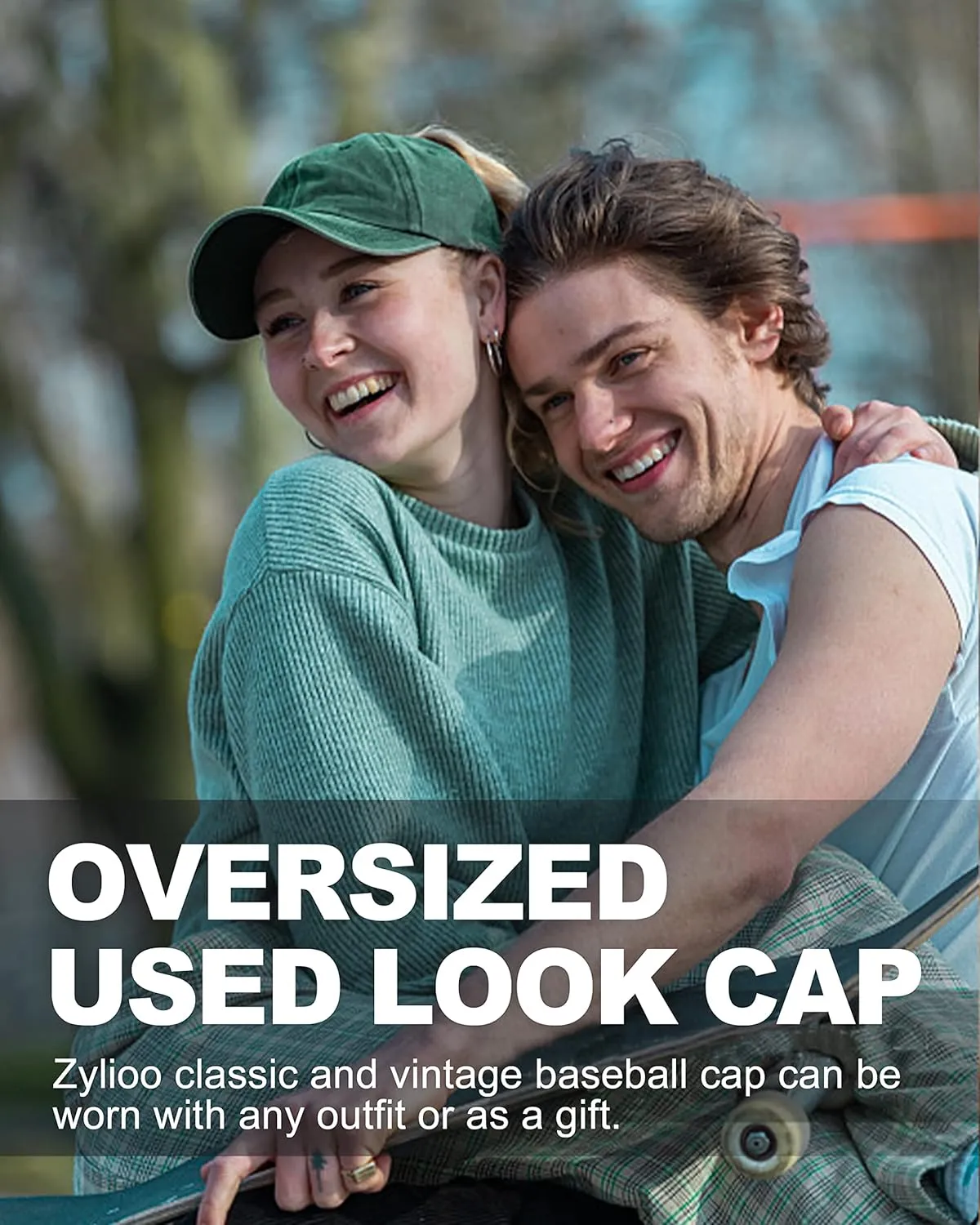 XXL Oversize Washed Denim Baseball Cap,Low Profile Jean Sports Cap for Big Heads 23.5"-25.5",Large Pigment Dyed Dad Hat