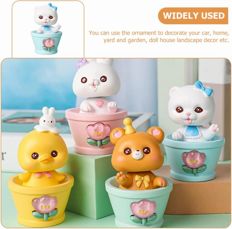 Yardwe Mini Brand Bobble Head Animal Head Decoration Car Dashboard Decorations Animal