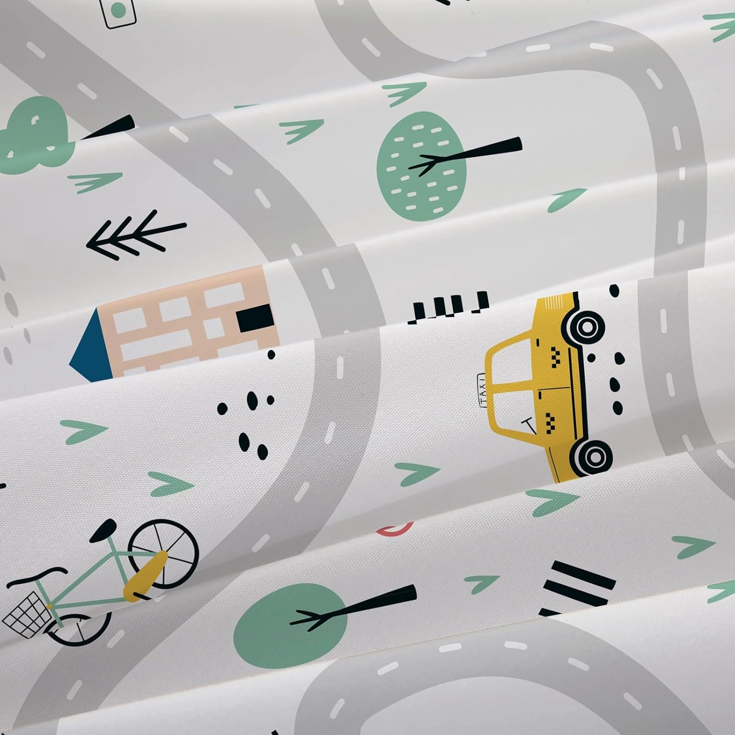 Yasida Twin Kids Fitted Sheets Road Traffic Themed Sheet and Pillowcases Set Cute Cartoon Truck Bed Boys Twin Sheet Set 2 Piece Bedding Decor Set（No Top Sheet）