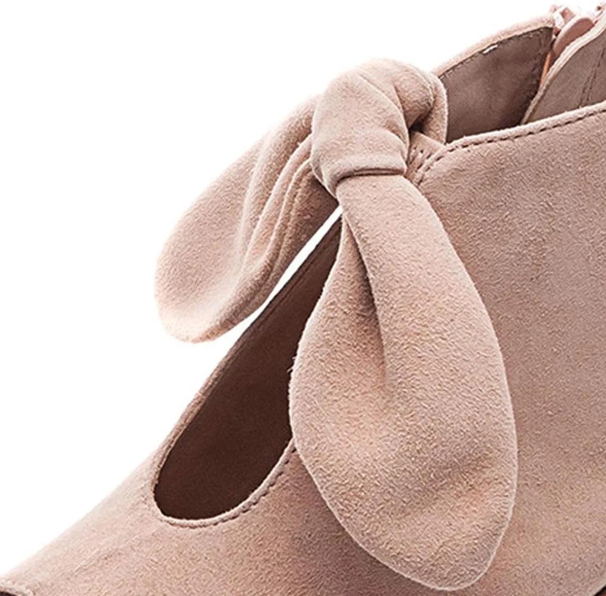 YDN Women's Cute Bowknots Peep Toe Low Metallic Chunky Heel Sandals Comfy Cutout Backless Slip On Booties Shoes With Zipper