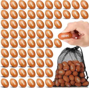 Zhanmai 80 Packs 1.4 Inch Mini Foam Football Bulk Small Stress Ball Sports Miniature Ball for Footballs Party Favors Supplies Decoration Centerpiece Goodie Bag
