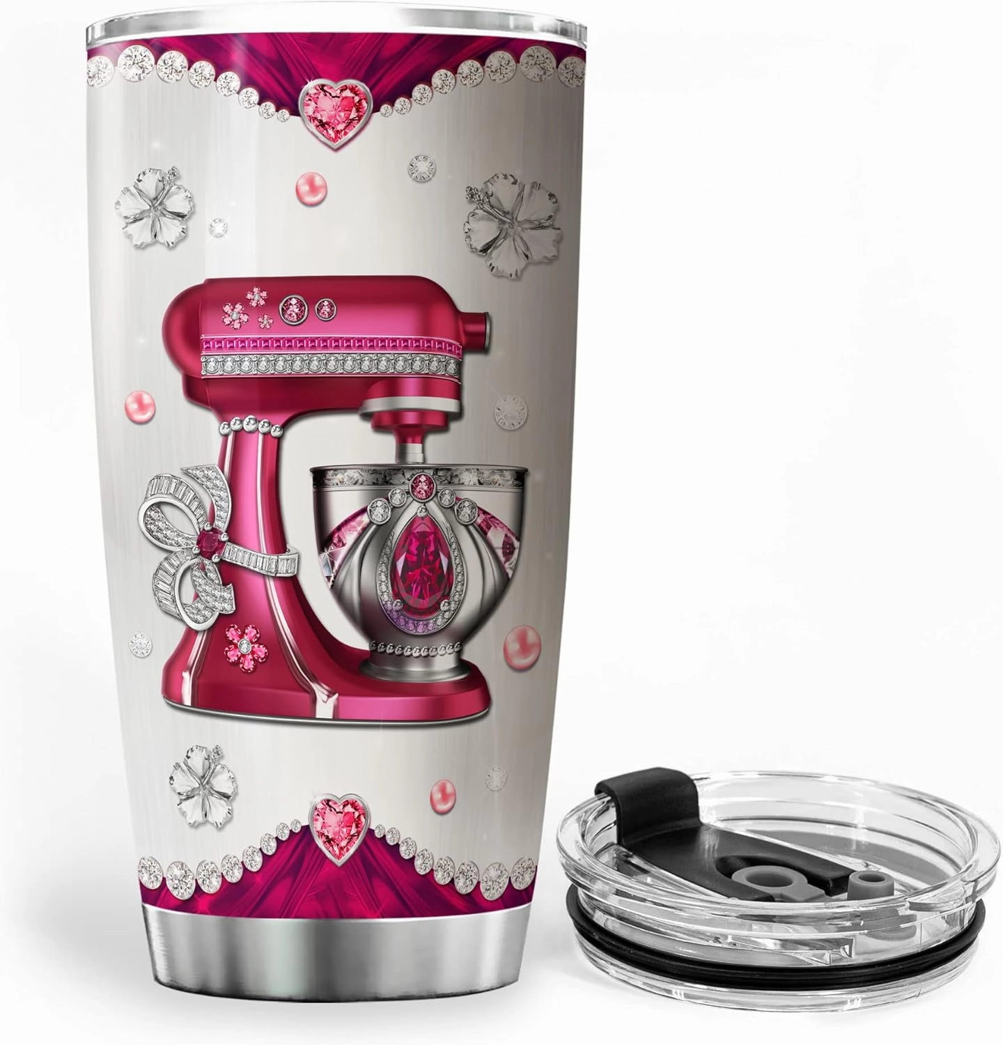 ZOXIX Stainless Steel Tumbler With Lid 20oz Jewelry Style Baking Gifts For Women Who Love To Bake Insulated Travel Cup Large Cute Baker Coffee Mug Pastry Chef Cooking Themed Gift